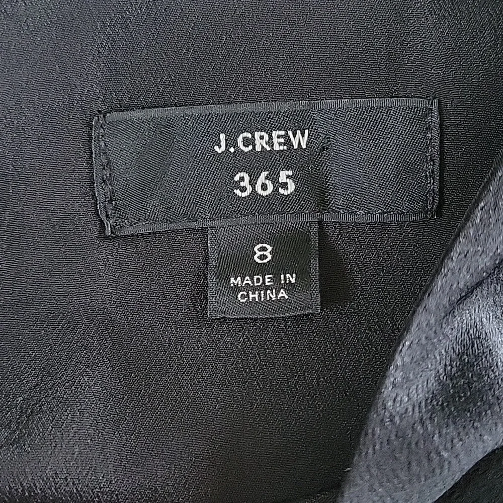 J. Crew 365 Hammered Black‎ Satin Short Sleeve Women Size 8